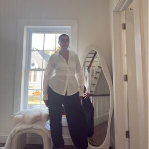 Sovere White Corset Button-Up Shirt — Size S